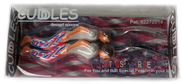 Stars and Stripes Cuddle Spoons in the Bed Display Box - Keepsake Gift for Couples & Singles in any Relationship.