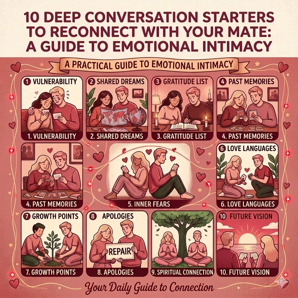 10 Deep Conversation Starters to Reconnect with Your Mate: A Guide to Emotional Intimacy