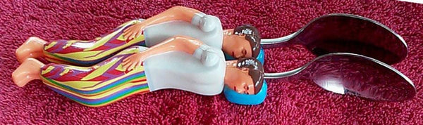 Rainbow Free Cuddle Spoons Set - Male (Blue Pillow) + Male (Blue Pillow) Spoons Cuddling side by side. LGBTQ Gay Favorite!